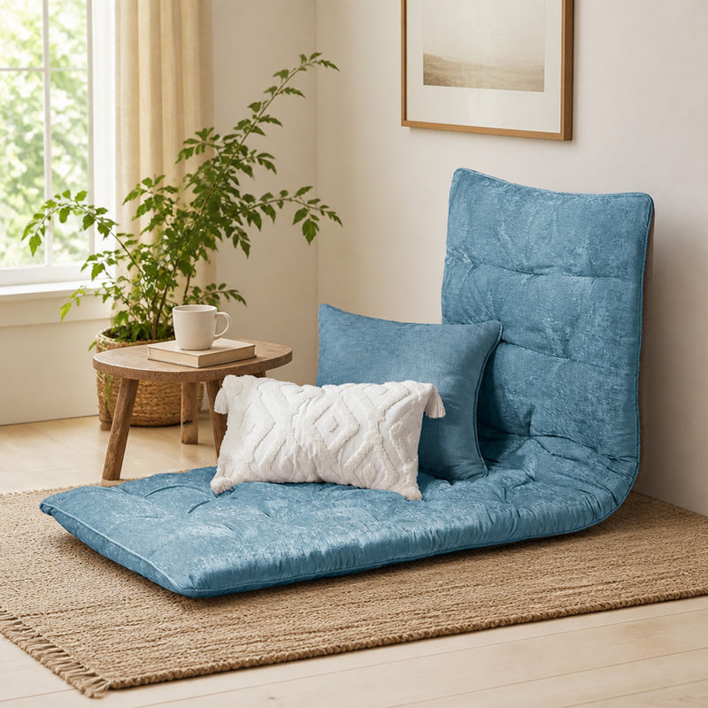 Coussin de sol en poly chenille, Aqua