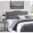 Arched Button Tufted Adjustable Upholstered Queen Headboard in Linen Fabric, Metal Legs-1750790567