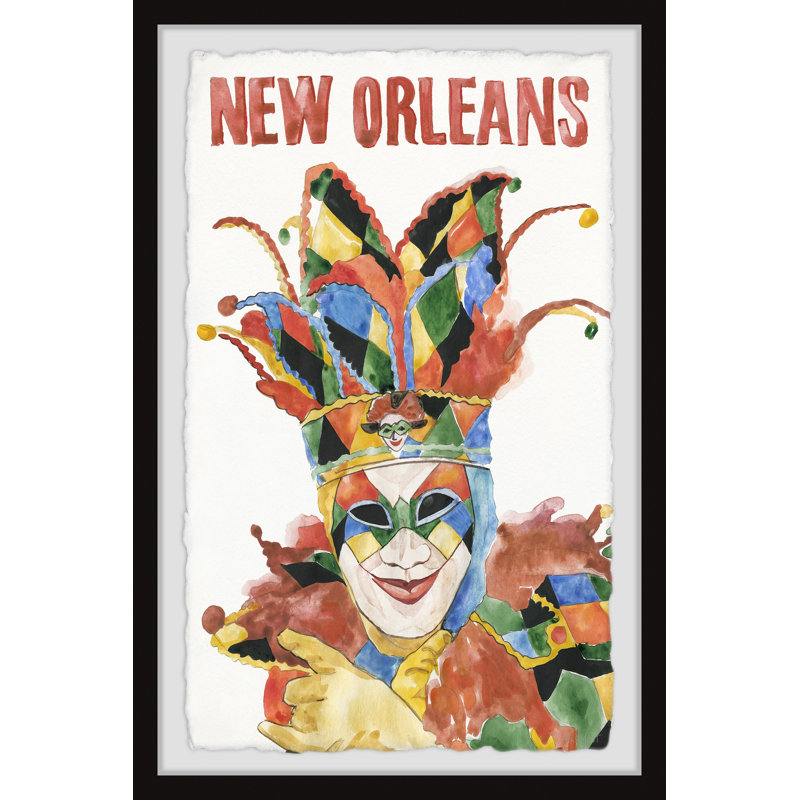 New Orleans Fest par - Peinture avec cadre photo, H 24 po x l 16 po x P 1,5 po