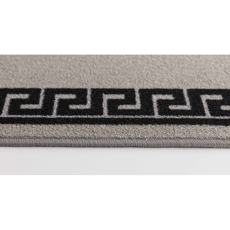 Rampzipoor Non-Slip Geometric Indoor Doormat, Rectangle 50 x 80cm, Grey