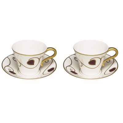 Jewel Bone China Teacup and Saucer