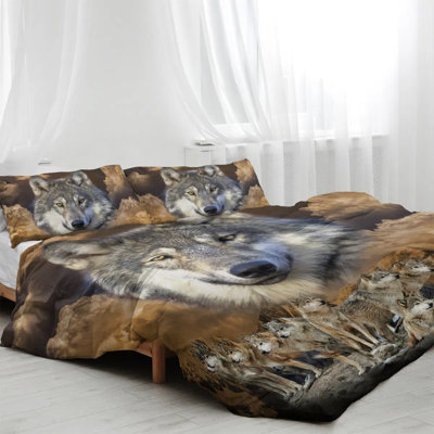 3-piece Wolf Pack Tribe Comforter Set, 3d Printed Bedding With 1 Comforter & 2 Pillow Shams, soft Double Brushed Microfiber All-season Comforter