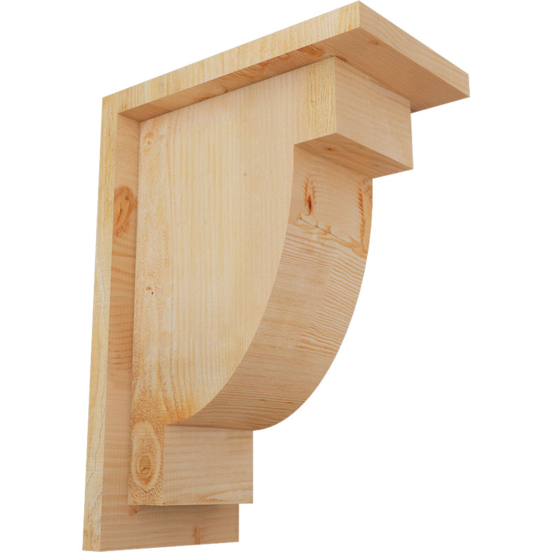 Corbeau alpin avec contre-plaque, H 14 po x l 6 po x P 10 po, Sapin de Douglas, Sciage brut