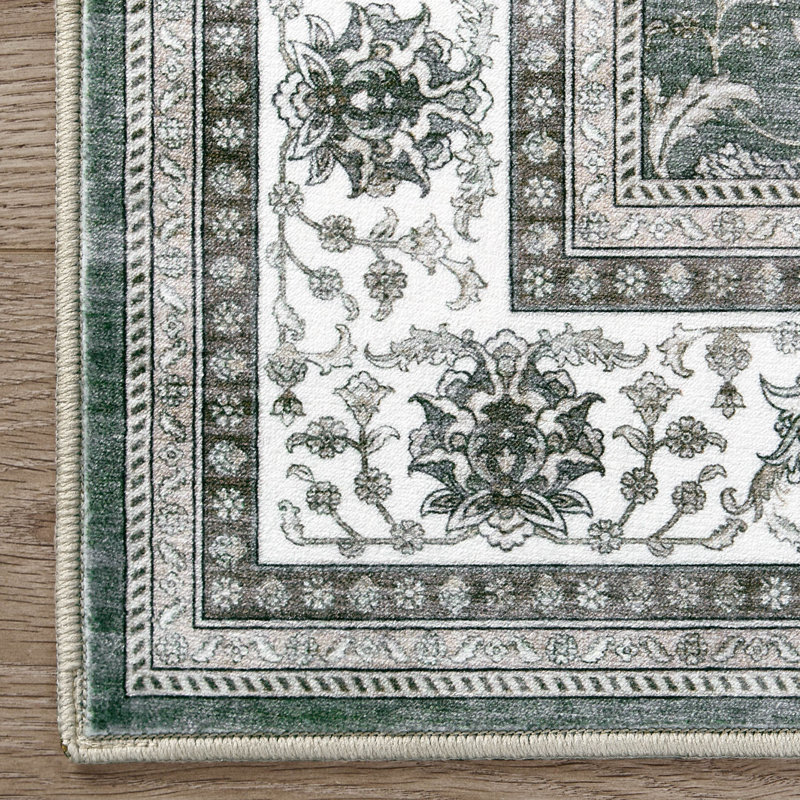 Tapis en chenille Dream Mink Finley, Vert, 5 pi 3 po x 7 pi 5 po