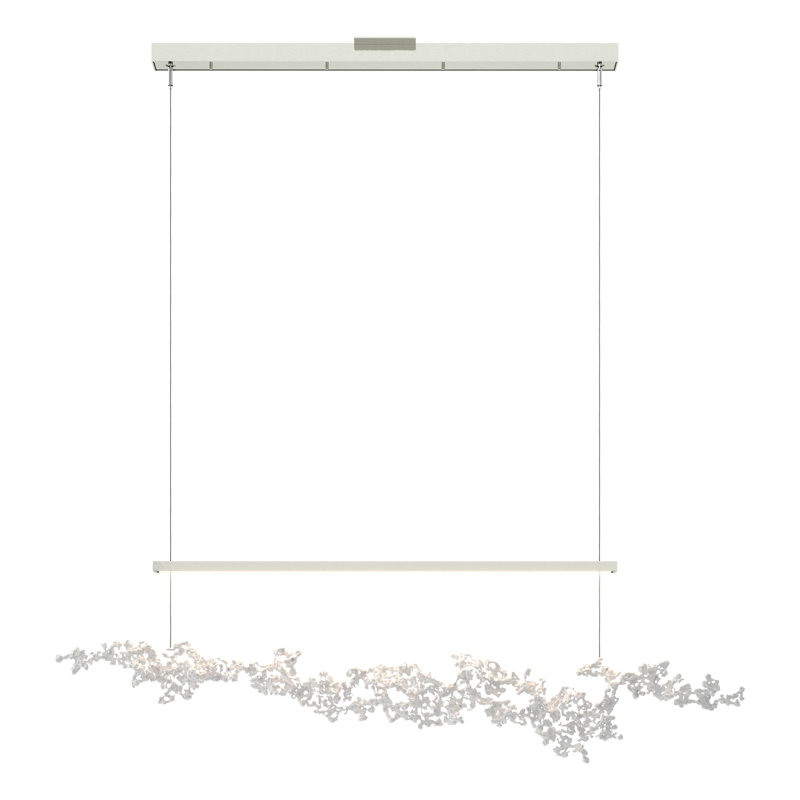 Coral 1 - Light Kitchen Island Linear LED Pendant, Sterling, White