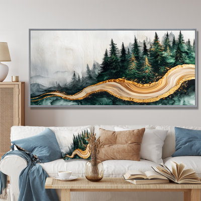 Forêt forêt de cristal émeraude I - forêt, art mural