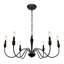 Emilyn 6-Light Dimmable Classic/Traditional Matte Black Farmhouse Candle Style Empire Chandelier-612373604