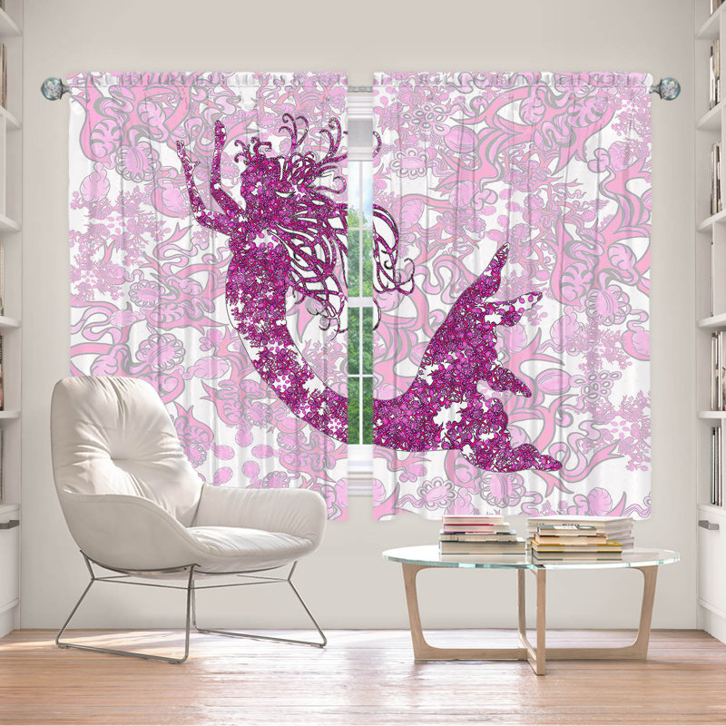 Paire de rideaux obscurcissant en polyester Rossy, L 40 po x L 52 po, Rose / rose bonbon