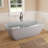 Fslefay 71'' Terrazzo Freestanding Solid Surface Concrete Soaking Bathtub-123684352