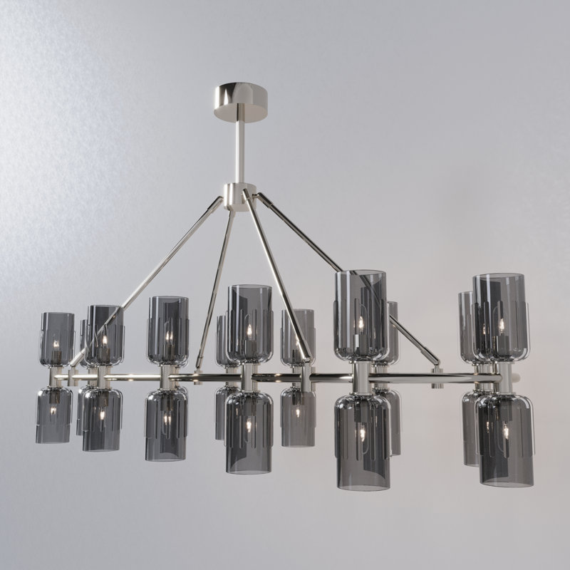 Escalade 24 - Light Dimmable Wagon Wheel Chandelier, Polished Nickel