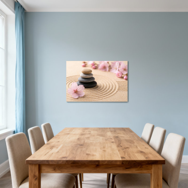 Fashion Zen Garden Pierres sable cerisiers en fleurs, H 12 po x l 18 po
