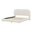 Lit plateforme tapissier de forme incurvée avec tissu épais-85018065
