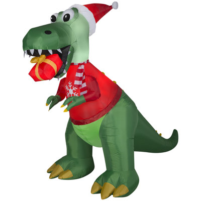 Christmas Inflatable Dinosaur with Gift Box