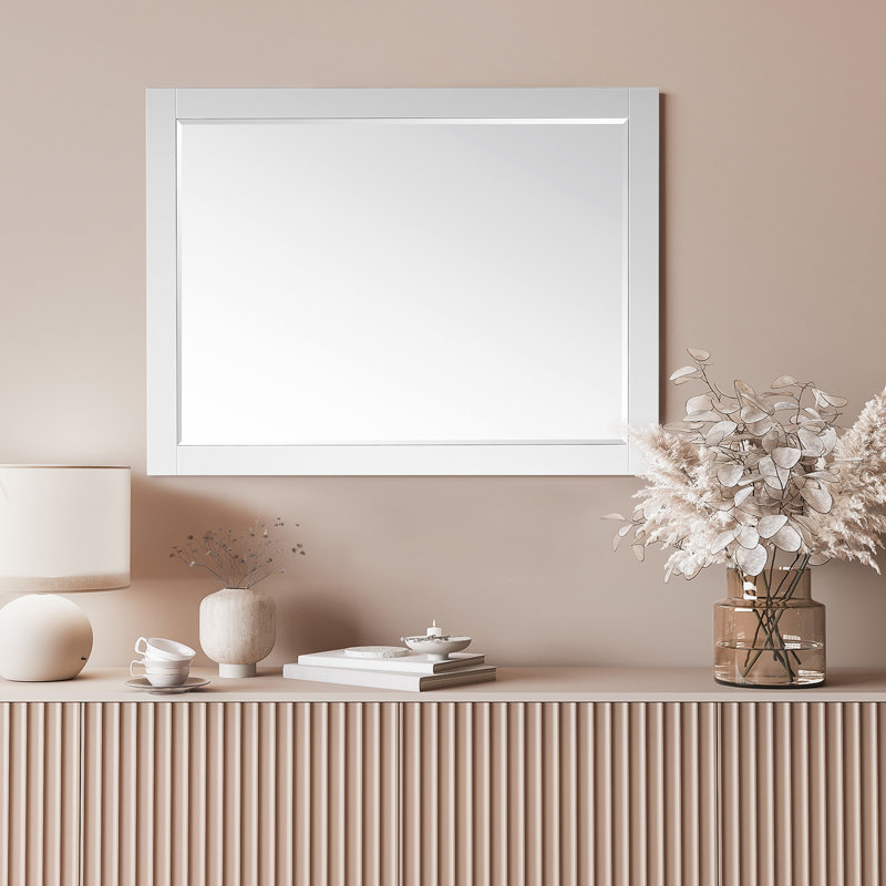 Ivy Wood Wall Mirror, White, 36" x 48"