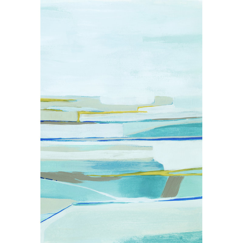 'Seafarers Layers I' by Grace Popp - Painting Print, 48cm H x 32cm W, Black Floater Framed