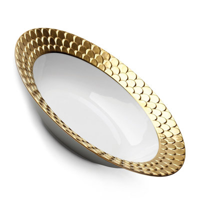 Aegean 24Kt Gold Rimmed Serving Bowl