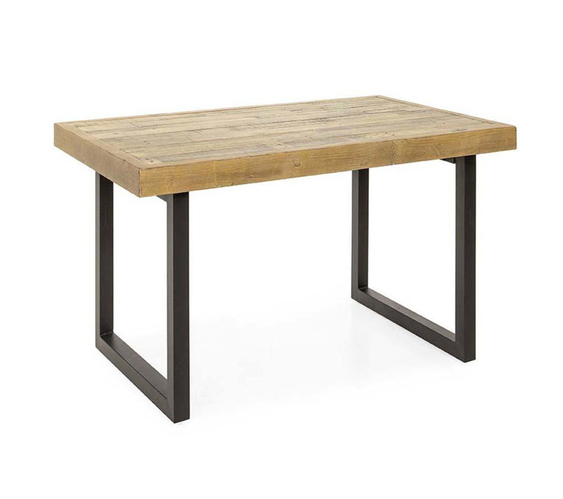 Pine Dining Table with Steel Base