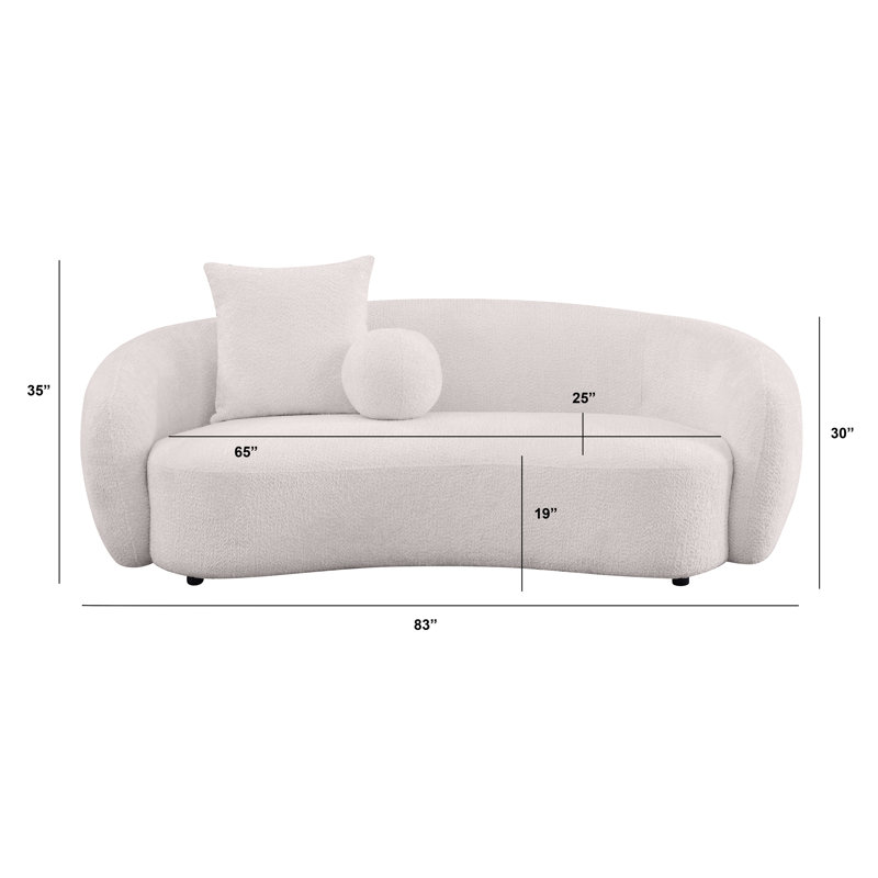 Angelamae Teddy Fabric Sofa & Loveseat Set, Beige