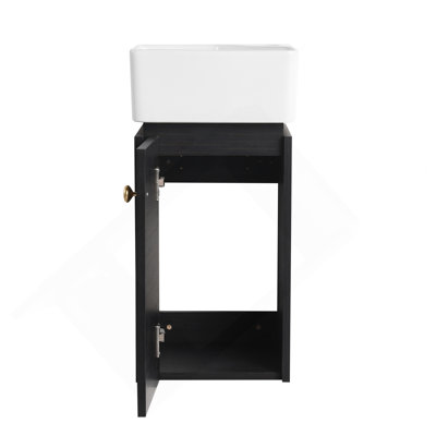 Bathroom Vanity with Sink 12 Inch for Small Bathroom, Bathroom Vanity with Soft Close Door,Small Bathroom Vanity with Sink, 12 inch L X12inch W X24.1inch H