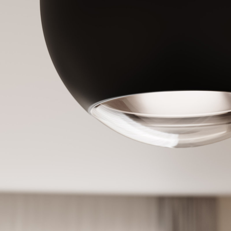 Hemisphere Acrylic LED Flush Mount, Textured Black