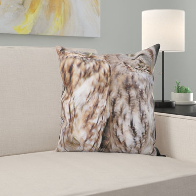 Coussin fauve hibou