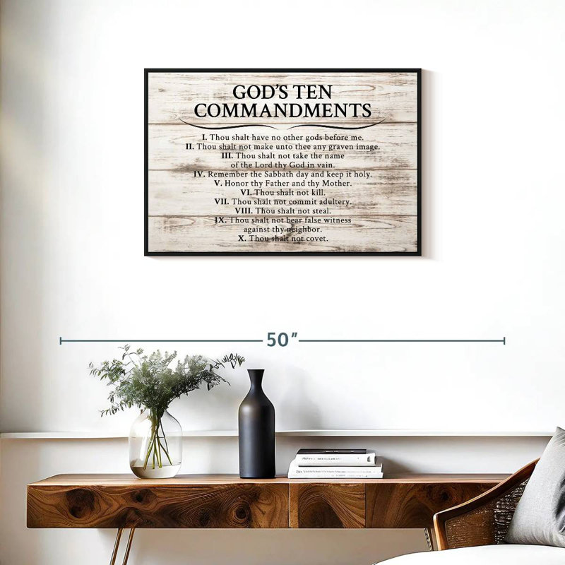 Adella God's Ten Commandments, 21" H x 31" W