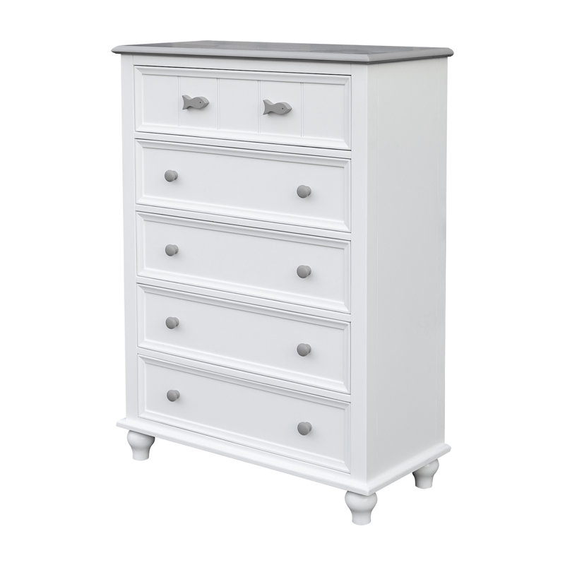 Fishtails Remer Five Drawer Chest, Two-Tone