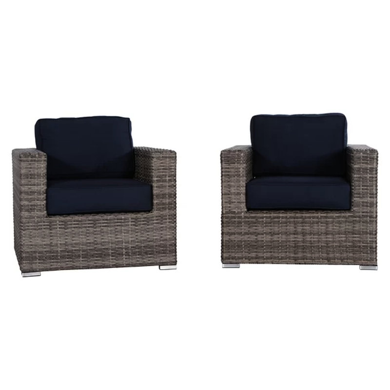 Of 2 Grey Chairs - Washable Cushions, Aluminum Frame 2 Chairs, Grey To Wear, Cushion