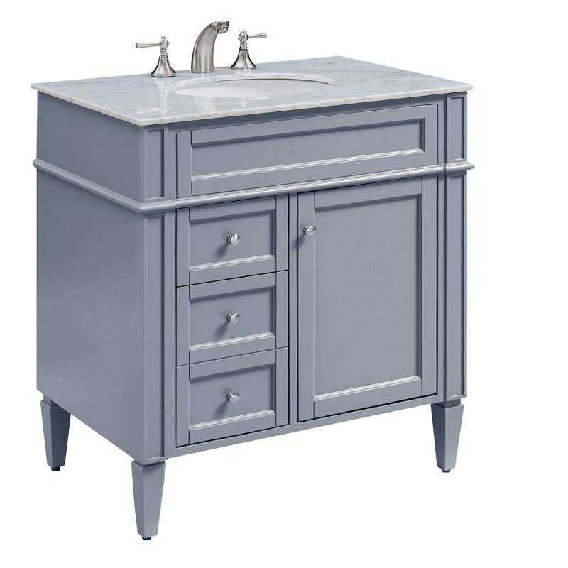 Ensemble de meuble-lavabo simple 32 "Rivers, Gris