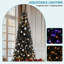 Arbre de Noël articulé 7,5 pi avec lumières réglables pour la fête, noir-761695465