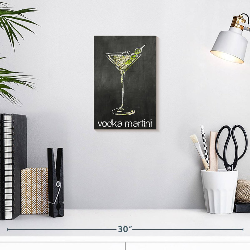 Yarlin Vodka Martini Chalk, 12" H x 8" W