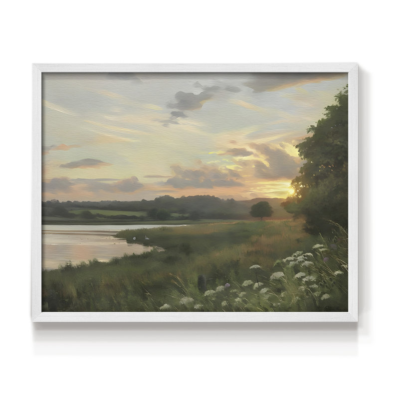 Paysages rétro-DCCCLV-impression encadrée - réaménageable, H 11 po x l 14 po, Blanc