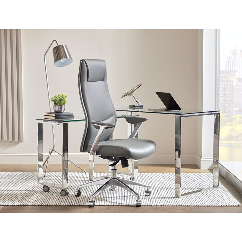 Fauteuil de direction Jaymier, Similicuir gris