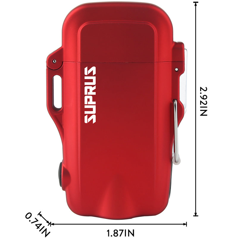 Stainless Steel Lighter, Red