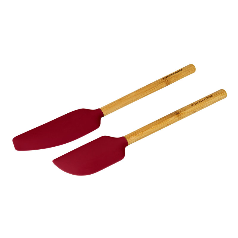 KitchenAid® 2-Piece Bamboo Spatula Set, Red