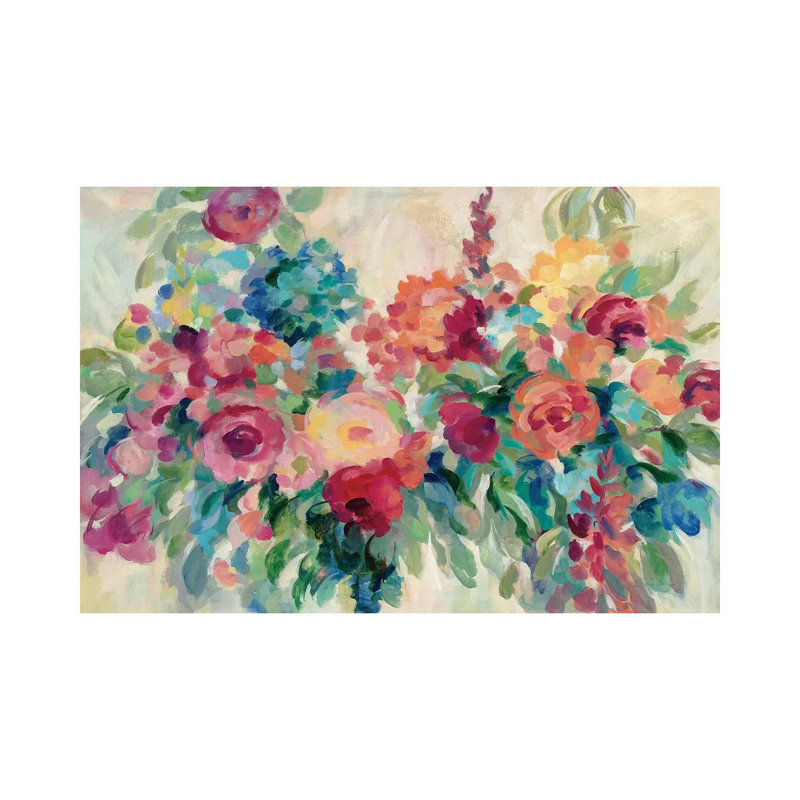 «Flower Market» par Silvia Vassileva - reproduction d'art, Pas de tapis, H 32 po x l 48 po x 1,5 po, Toile tendue