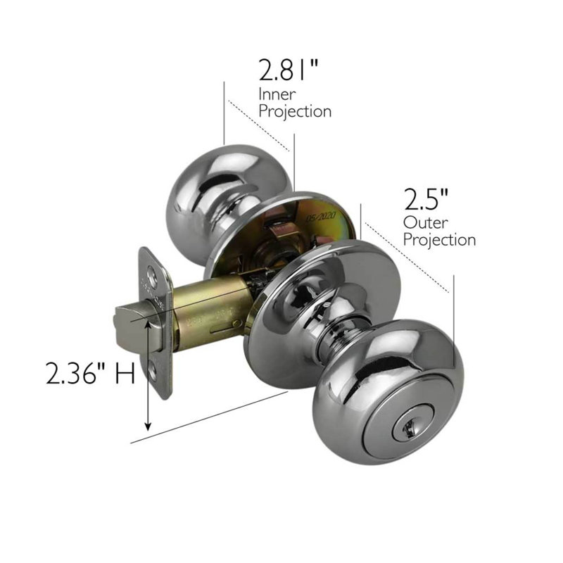 Cambridge Keyed Entry Polished Chrome Door Knob