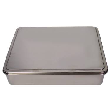 YBM Home Non-Stick Stainless Steel Covered Cake Pan with Lid 13 x