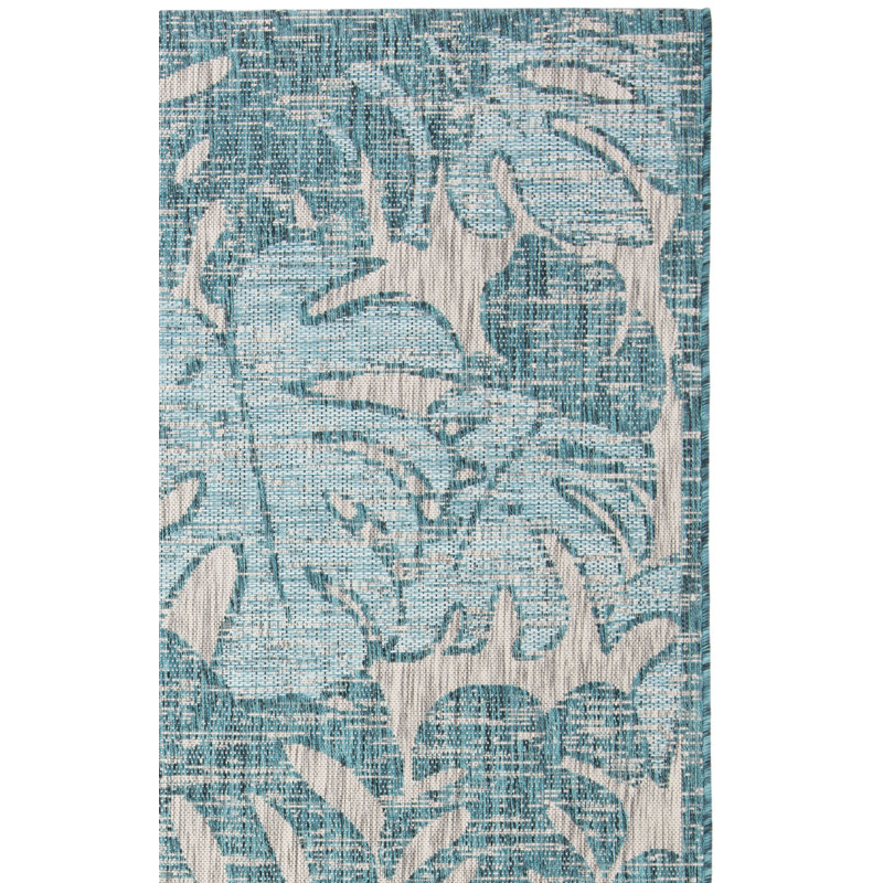 Tapis d'intérieur / extérieur à motif floral Shani Performance, Carré 6 pi 7 po