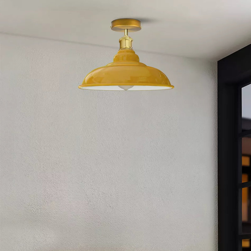 Zeke Flush Mount, Yellow, No