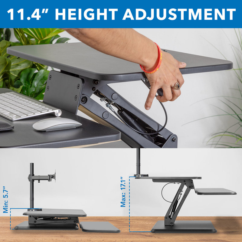 ErgoFlex 29" Compact Height Adjustable Dual Monitor Standing Desk Converter