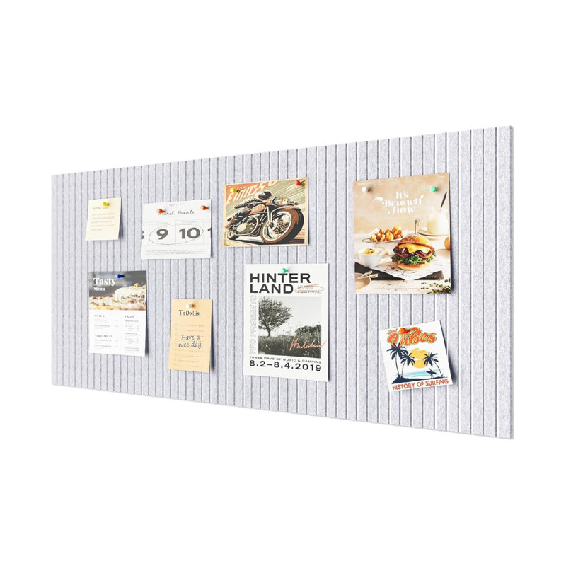 Anti-Drilling Felt Material Bulletin Board, Largest Picture Board for Office Living Room Bed Room Wall (Grey)