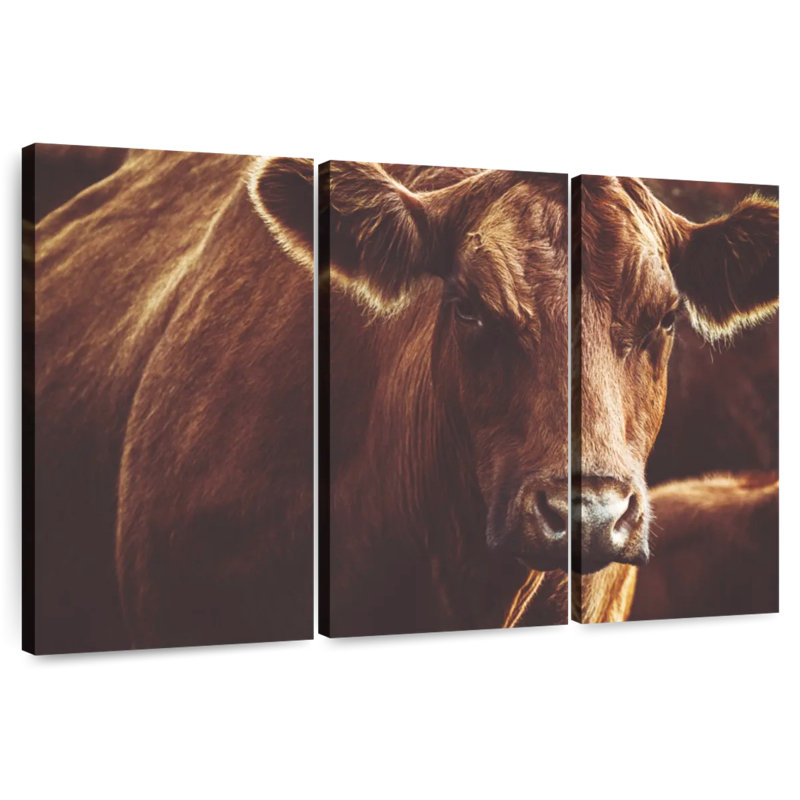 Brampt Expressive Brown Cow, 32" H x 50" W
