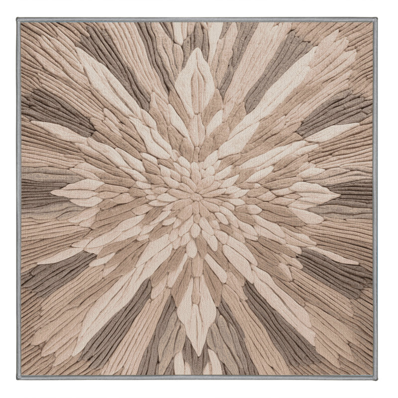 Tapis gris lavable à la machine, Carré 3 pi