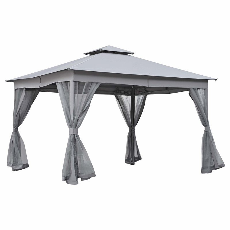 Tente d'extérieur avec double toit et moustiquaire, Gris