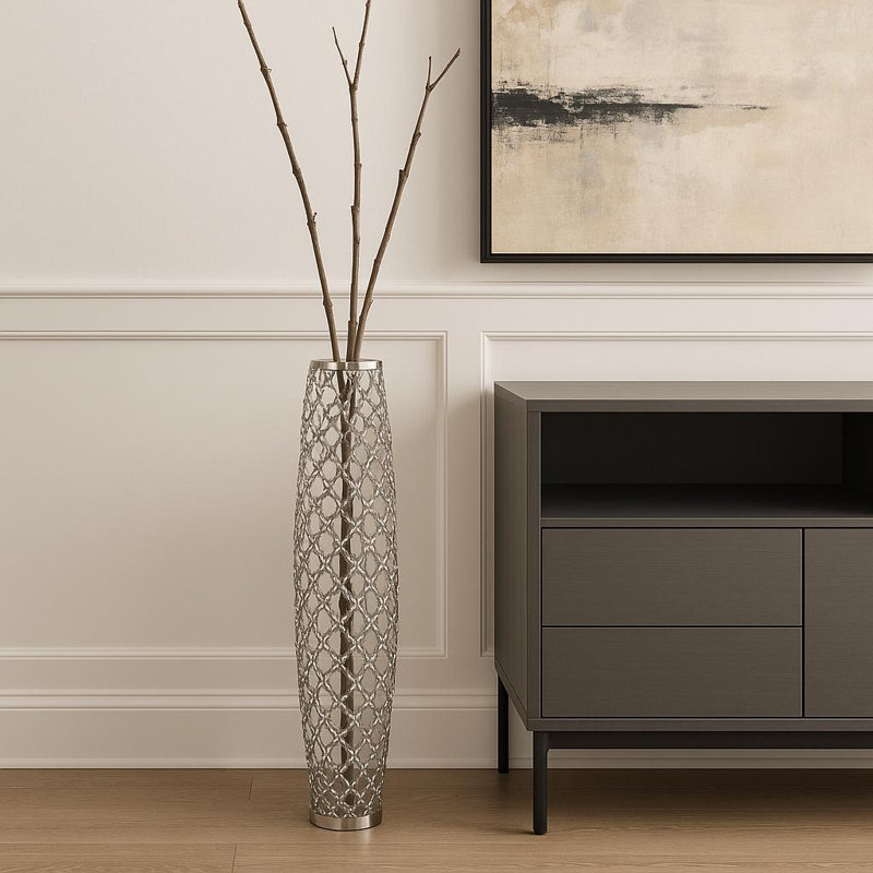 Vase de plancher ovale en verre cristal, H 40 po x l 9 po x P 9 po