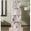 Bibliothèque d'angle à 5 niveaux, étagère de rangement sur pied au sol, étagère en bois étroite, bibliothèque rotative avec tiroir-1198955264