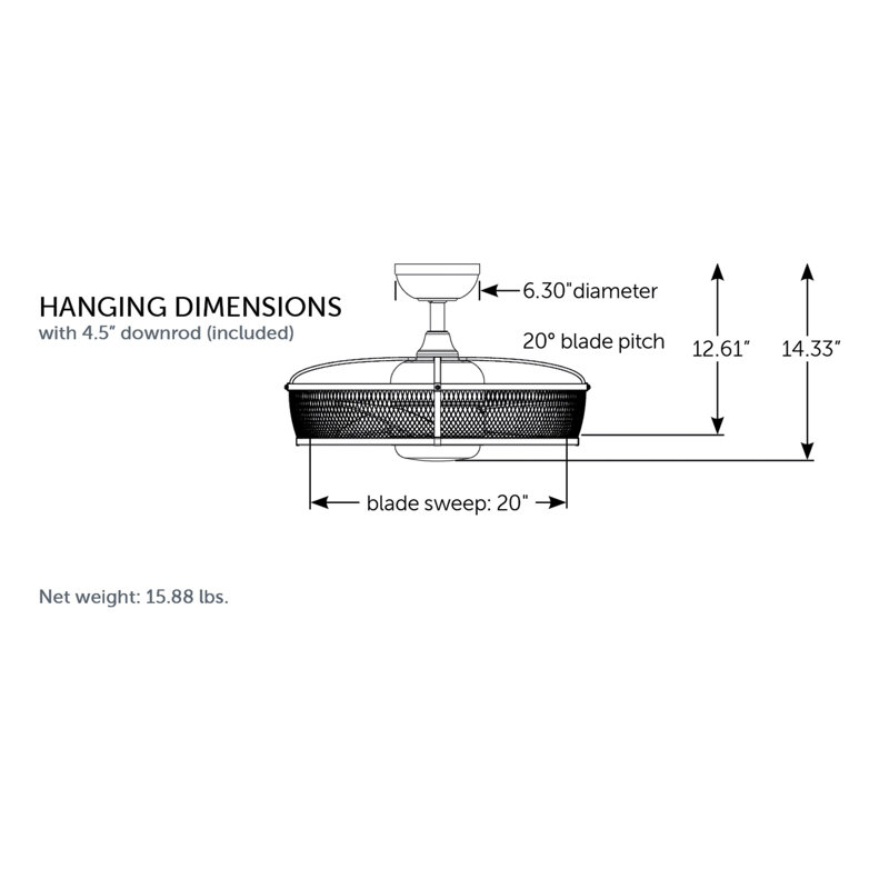 Sleek Black 20" Smart Chandelier Ceiling Fan with LED Light