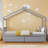 Twin House Bed With Storage Drawers & Solid Wood Frame-350213466-350213465