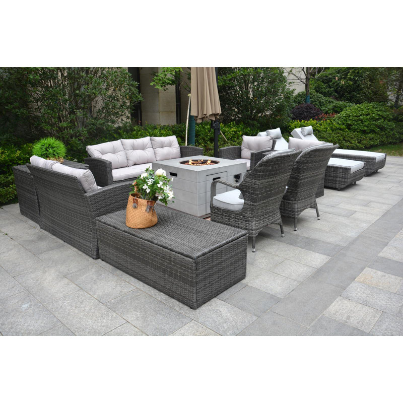 Algird 11 - Person Patio Conversation Set with Cushions